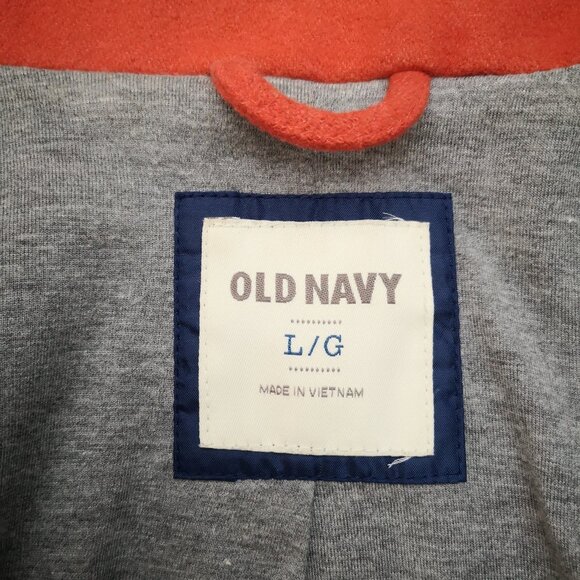 Old Navy Ladies Size Large Orange Lined Button Closure Wool Blend Coat - Picture 3 of 9